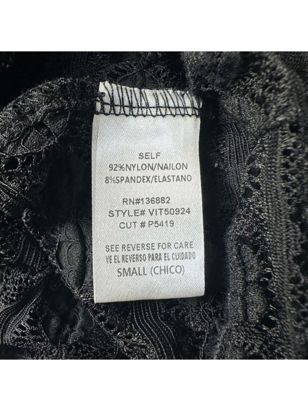 The Vintage Shop Black Heart Textured Knit Sheer Mesh Crop Top LS Small Goth - Picture 11 of 12